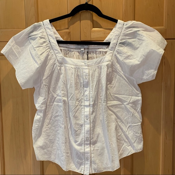 NWT Michael Stars Patsy White Cotton Top Sz. S - Picture 4 of 9